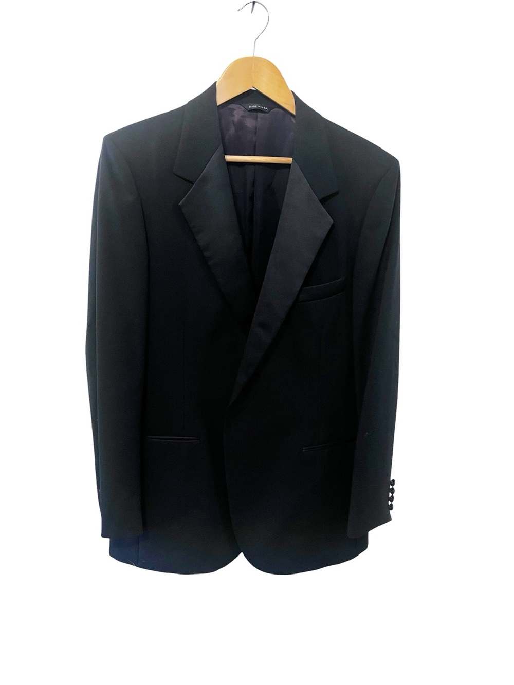 Lanvin Men's Black Single-Breasted 100% Wool Blazer Suit Jacket See Measurements